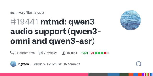 mtmd: qwen3 audio support (qwen3-omni and qwen3-asr)
